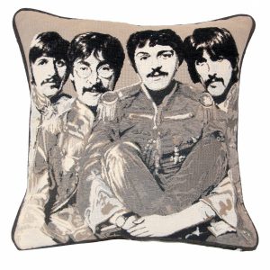 Black & White Beetles Cushion with plain back