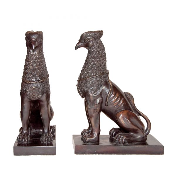 Pair of Bronze Griffins