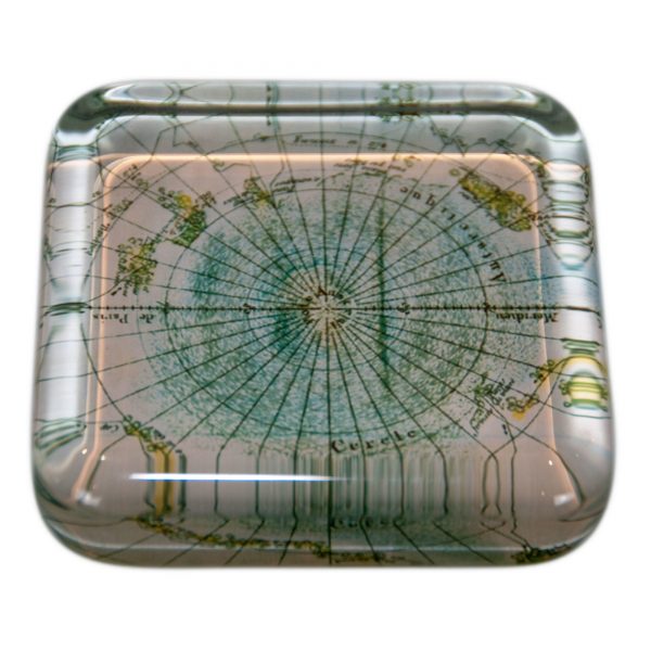Glass Square Map Paperweight Various
