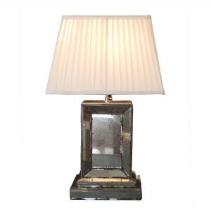 Detailed and Bevelled Antiqued Mirror Lamp Base