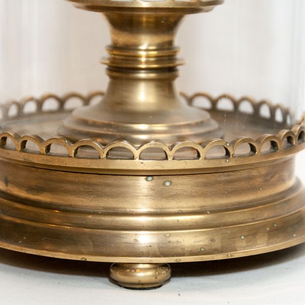 Falkland Brass Hurricane Lamp with Gothic Crown